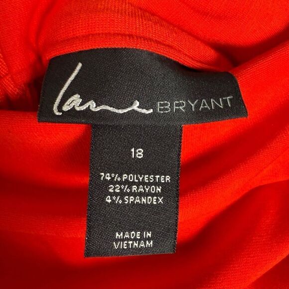 Lane Bryant Womens Plus Size 18 Mini Pencil Skirt Red Back Zipper Slit NWT - Picture 2 of 6